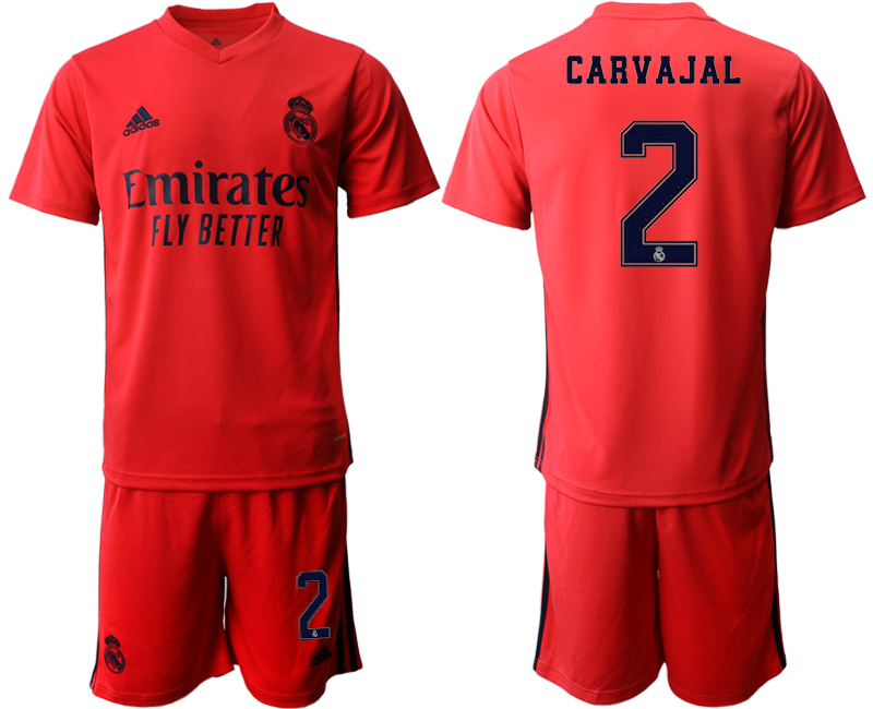 Men 2020-2021 club Real Madrid away #2 red Soccer Jerseys